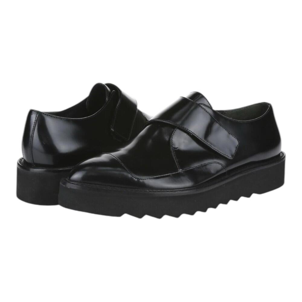 VINCE ARDEN BLACK POLISHED LEATHER STRAP POINTY TOE PLATFORM SHOE SIZE 8